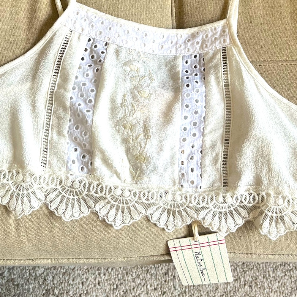 Lacy Embroidered Crop Top